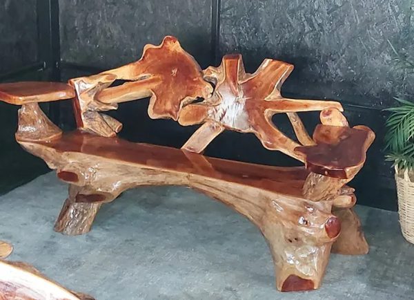 ספסל עץ טיק בורמזי