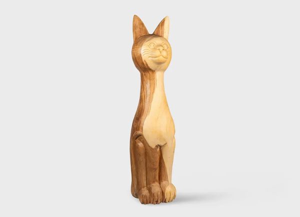 פסל חתול - עץ מלא 1