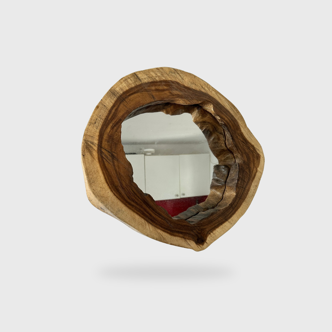 טבעת מראה מעץ מלא קוטר 50 ס"מ
